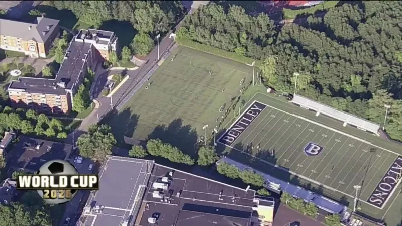 French national team practicing at Bentley during World Cup