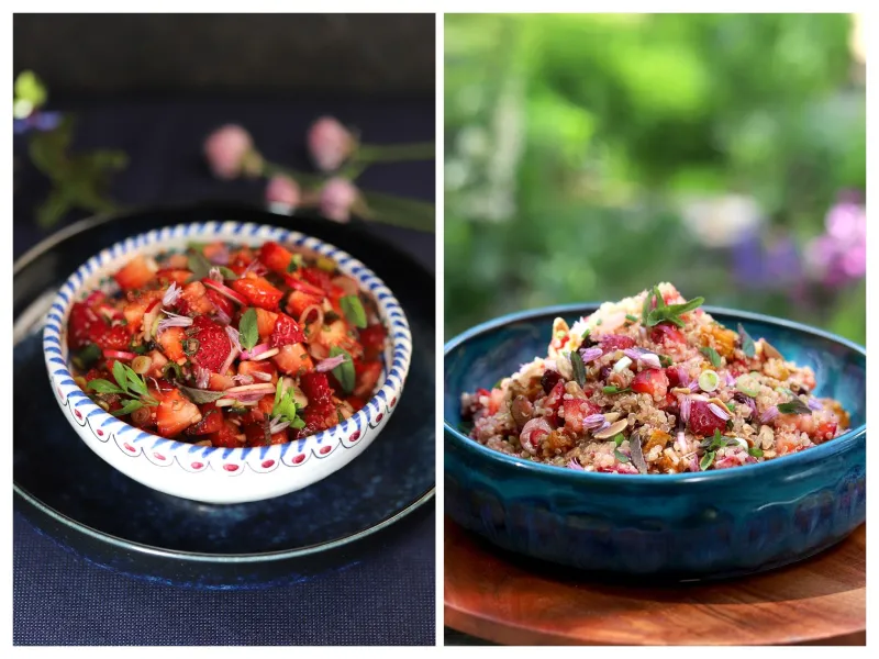 Strawberry Ginger Salsa + Strawberry Quinoa Salad