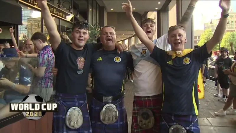 Scotland, Haiti national football teams greeted by crowds of fans as they touch down in Mass.