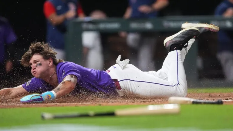 Jake McCarthy hits 3-run triple as Rockies rally in 9th for 3-2 win over Red Sox