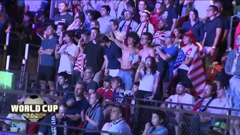 Fans pack MGM Music Hall to watch Team USA's win against Bosnia and Herzegovina