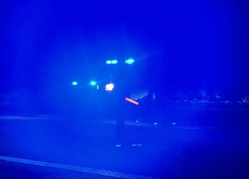 Truck hits pole, rolls over in Oak Bluffs