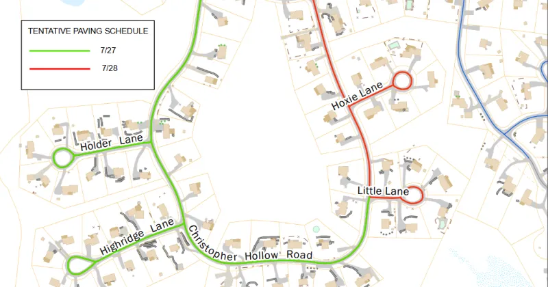Town Names Roadways To Be Resurfaced July 27-28
