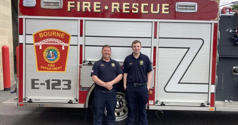 Bourne Firefighter Learns He Delivered Department's New Recruit