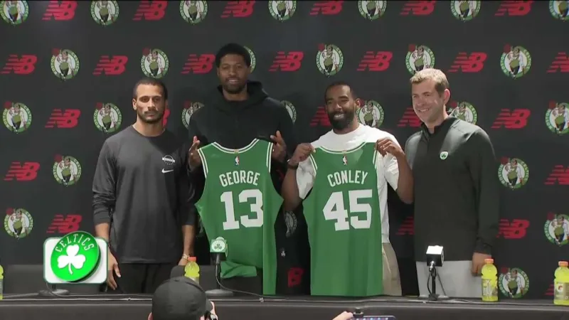 Paul George, Mike Conley talk Jaylen Brown trade, joining Celtics: 'I'm here to help'
