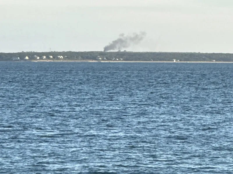 Car fire creates smoke cloud seen from Falmouth