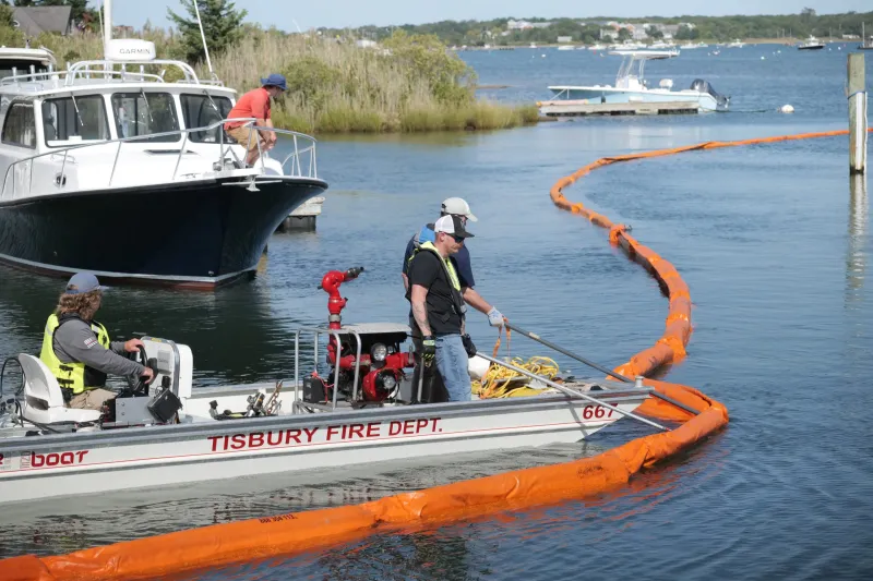 Local departments practice oil spill response