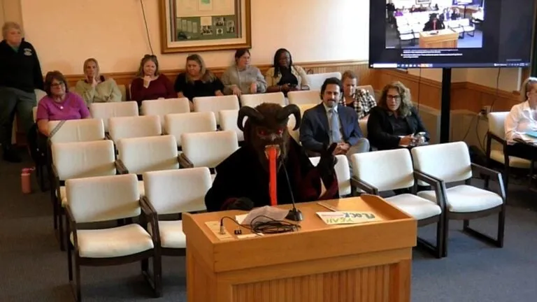 Krampus crashed Billerica's Select Board meeting to 'support' Flock license plate cameras