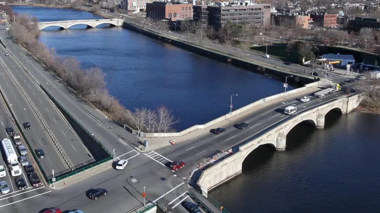 Six-foot chunk of bridge sent into Charles River after hit-and-run crash