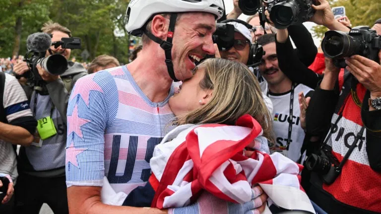 Brandon McNulty follows Greg LeMond and Lance Armstrong as US riders to win cycling world title