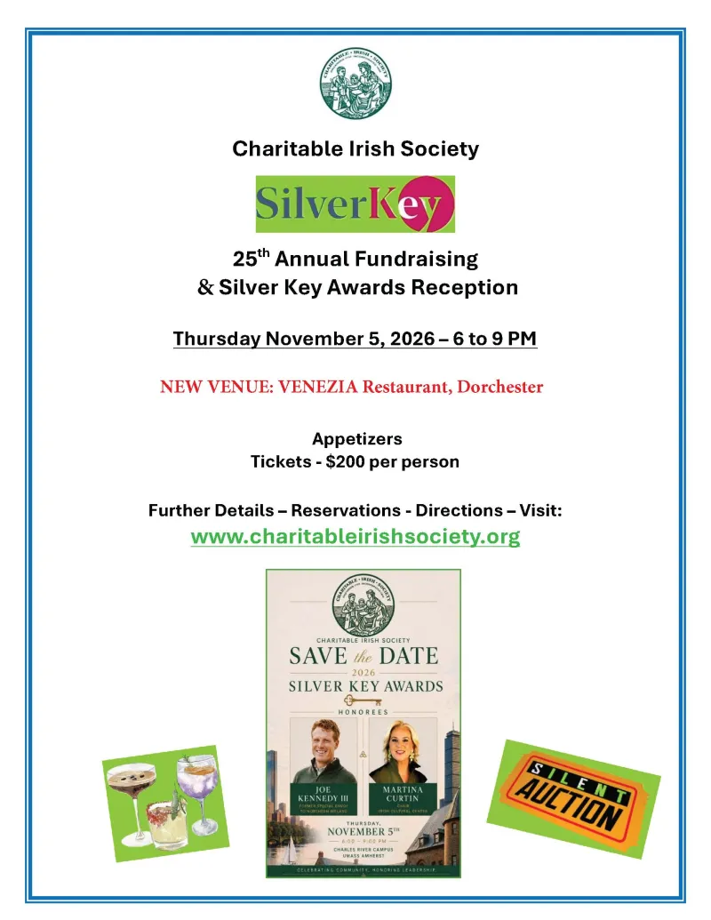 Charitable Irish Silver Keys to be awarded to Joe Kennedy III, Martina Curtin Nov 5