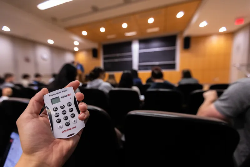 STEM freshmen find attendance clicker device obsolete