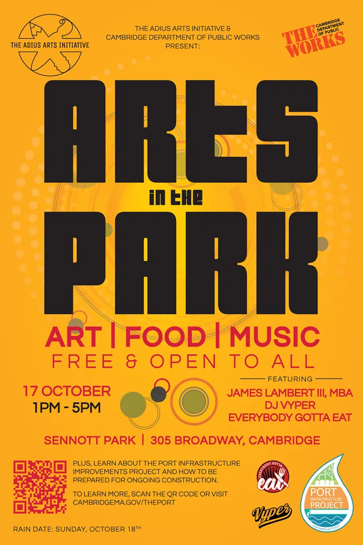 Department of Public Works to Host Arts in the Park Saturday, October 17 at Sennott Park