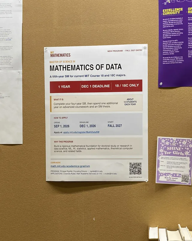 MIT Mathematics Department announces new Master of Science in Mathematics of Data