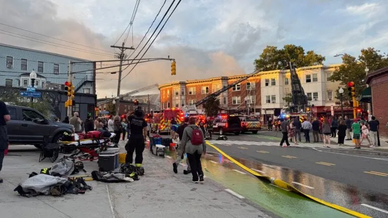 Over 40 people displaced by massive fire in Somerville building