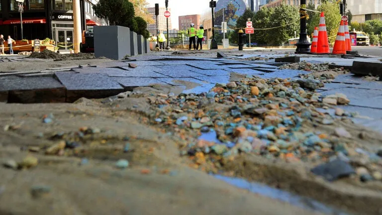 Crews to repair damage from water main break near South Station