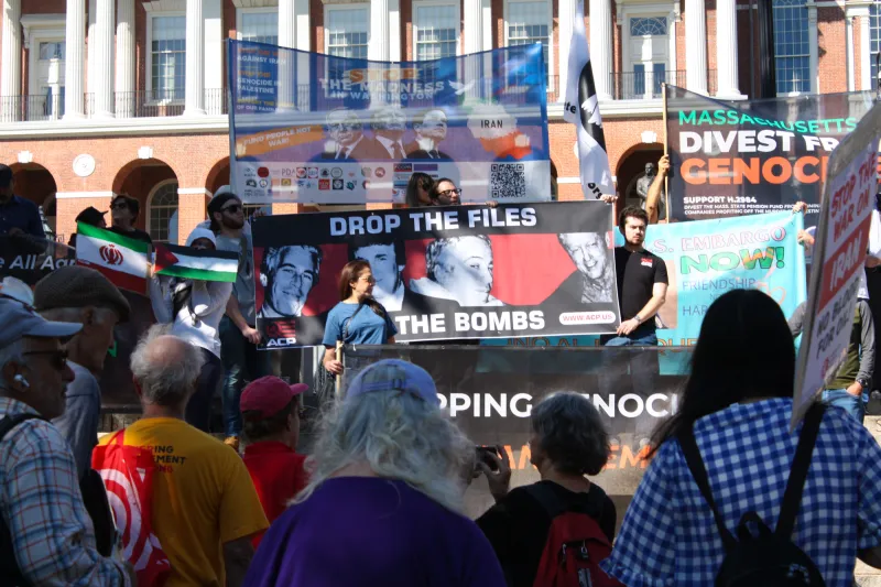 'Hands off': Boston protesters rally against Trump's foreign policy