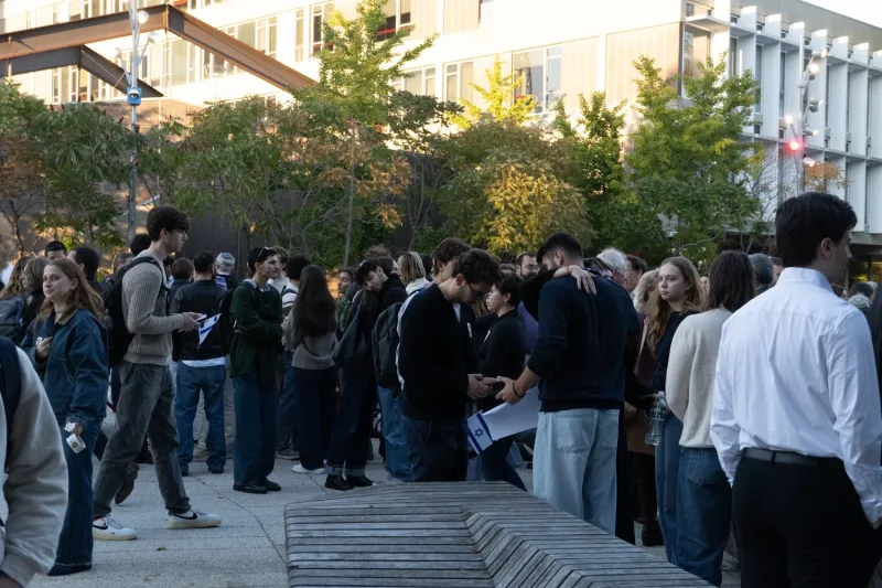 Three Years After Oct. 7 Attack, More Than 100 People Gather for Vigil Mourning Victims