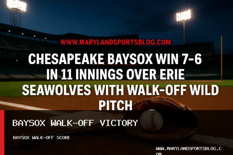 Chesapeake Baysox Win 7-6 in 11 Innings Over Erie SeaWolves with Walk-Off Wild Pitch