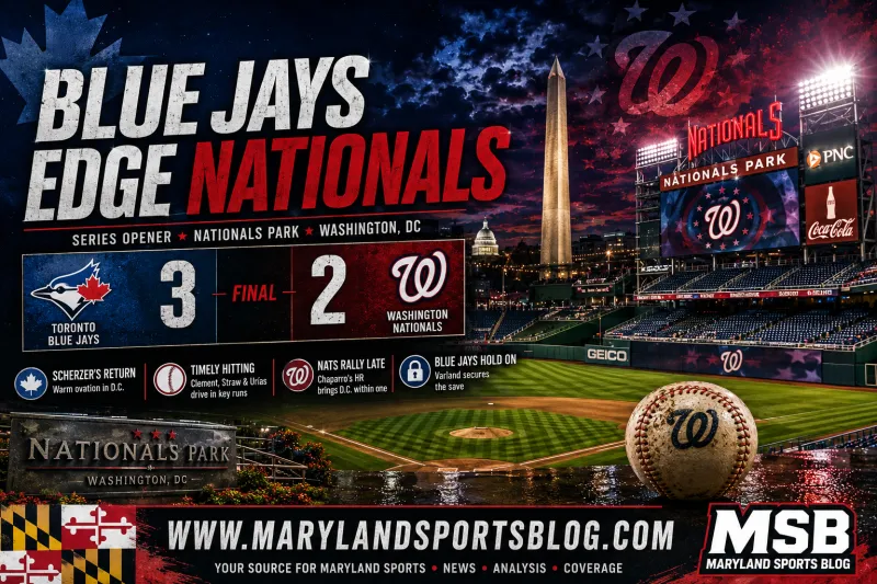 Toronto Blue Jays Edge Washington Nationals 3-2 as Scherzer's Return Spoils Nats' Rally