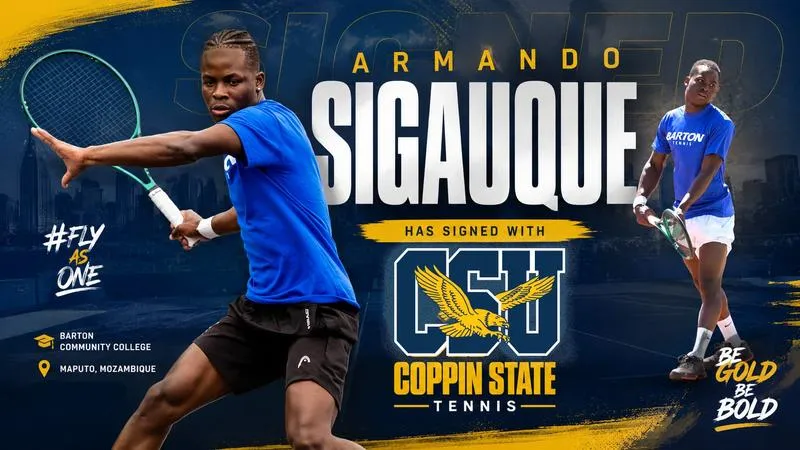 Men's Tennis Inks Barton CC's Armando Sigauque for 2026-27 Season