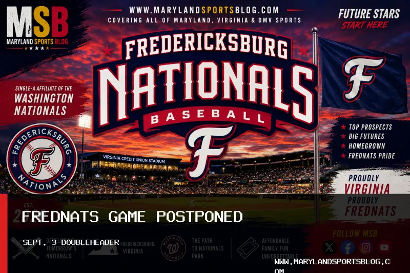 Fredericksburg Nationals Game Against Wilson Warbirds Postponed to Sept. 3 Doubleheader