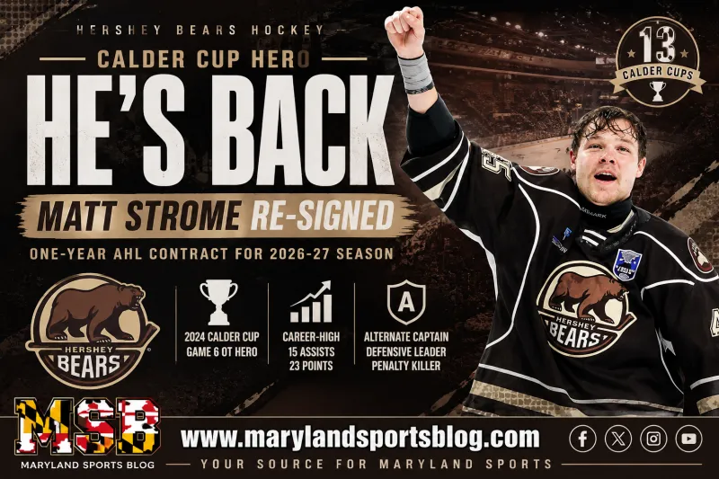 Hershey Bears Re-Sign Calder Cup Hero Matt Strome for 2026-27 Season