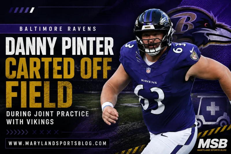 Ravens Center Danny Pinter Carted Off Field During Joint Practice With Vikings