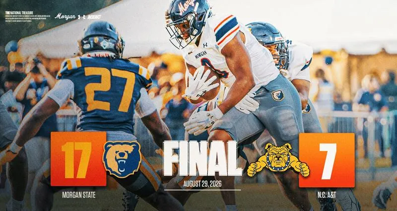 Morgan State Rally for 17-7 Win Against N.C. A&T