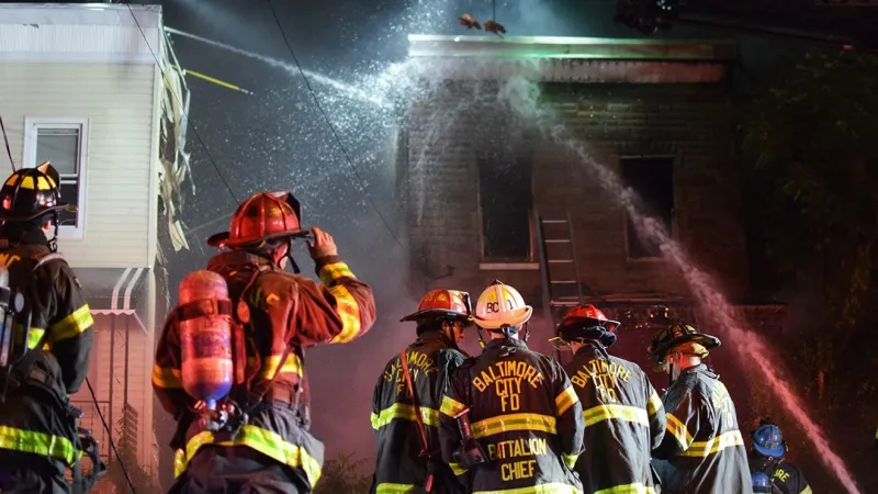 Blaze destroys house on South Caton Avenue as crews fight flames Sunday