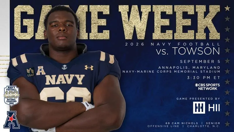 Navy Football Kicks Off 2026 Season Saturday at Home Against Towson
