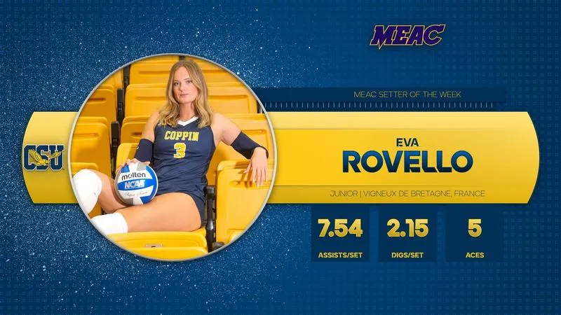 Eva Rovello Named MEAC Volleyball Setter of the Week