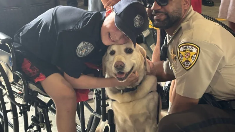 Maryland first responders celebrate boy battling cancer, make him honorary police chief