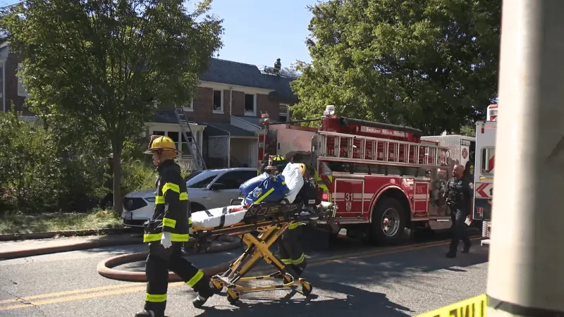 Baltimore firefighter injured after battling house fire on Ellerslie Avenue