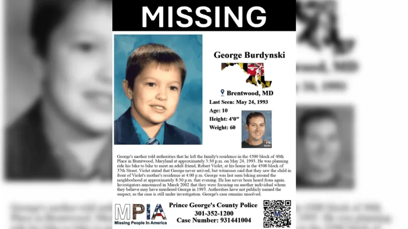 Man admits he killed missing Maryland child George 'Junior' Burdynski 33 years ago