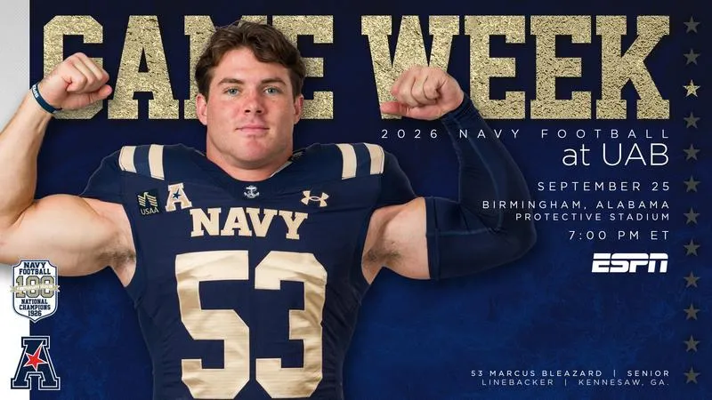 Navy Football Back in Action Friday Night Under the Lights at UAB