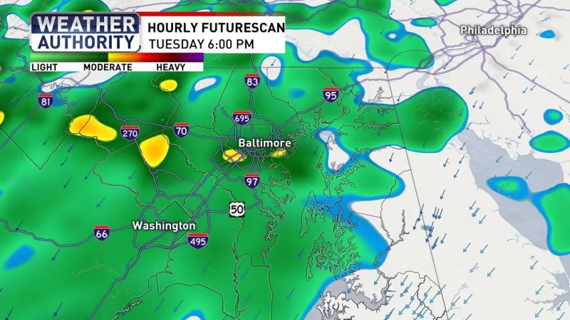 Rainy, Cooler & Breezy To Kick Off Autumn In Maryland