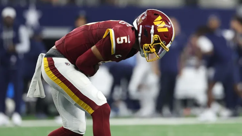 Jayden Daniels leaves game in Commanders 37-20 loss in Dallas