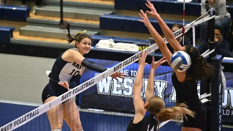 Strong Hitting Night Takes Navy Past Bucknell in Four Sets