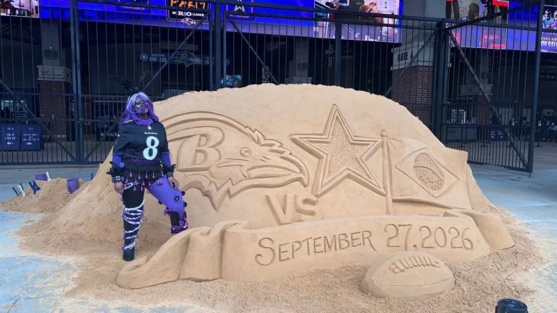 Fans cheer on Baltimore Ravens as they face Dallas Cowboys in Brazil