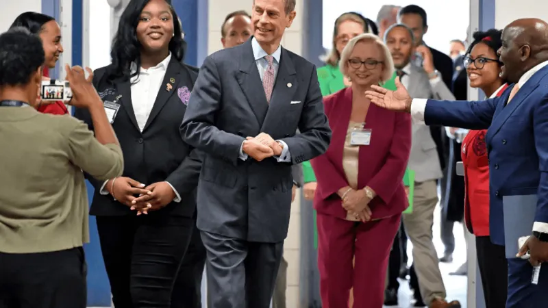 SUN:British royal Prince Edward visits Baltimore school as award program expands into city
