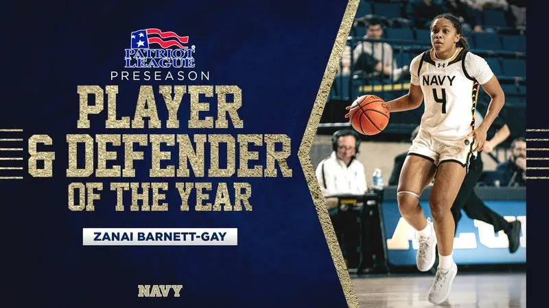 Navy Chosen as Preseason Patriot League Favorites; Barnett-Gay Player of the Year