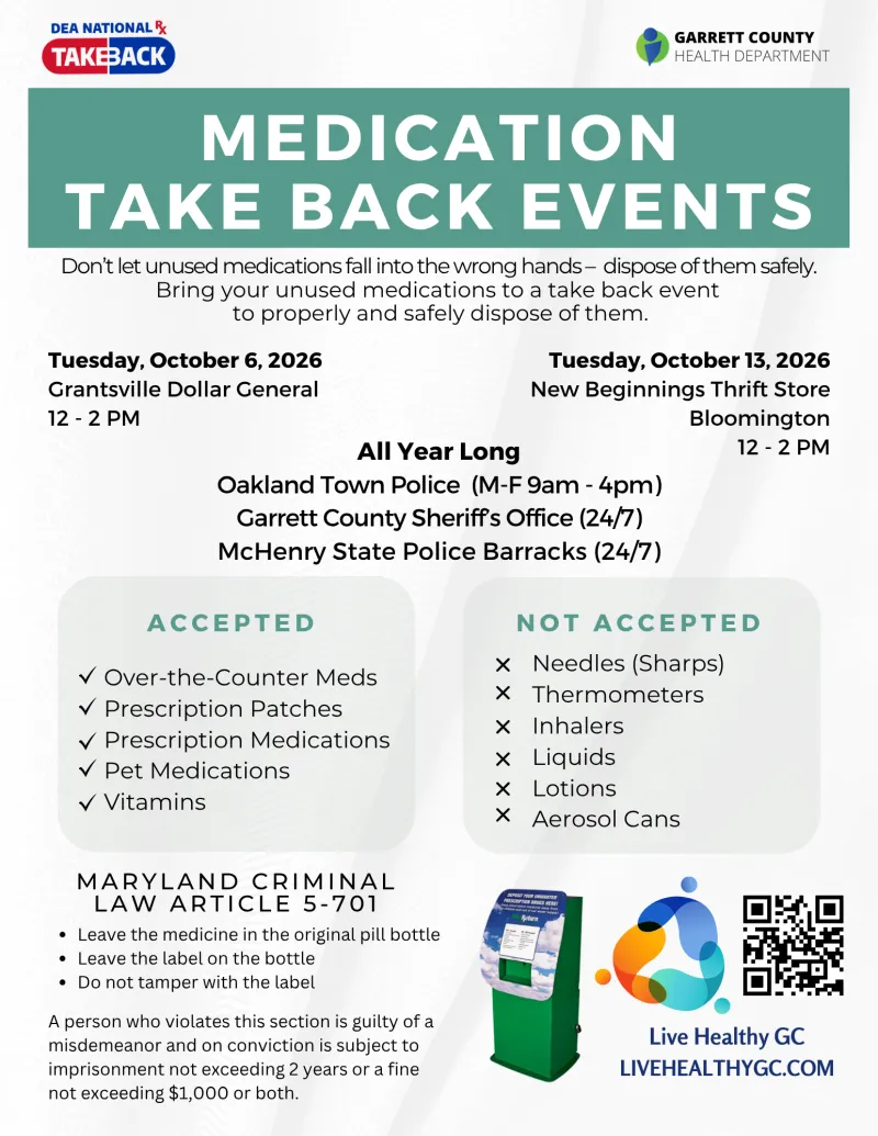 Clear Out the Medicine Cabinet: Medication Take Back Events Coming to Garrett County