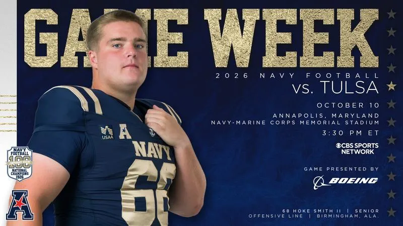Navy Football Returns Home to Play Host to Tulsa
