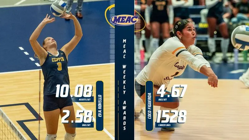 Eva Rovello, Coco Figueroa Earn MEAC Volleyball Weekly Honors