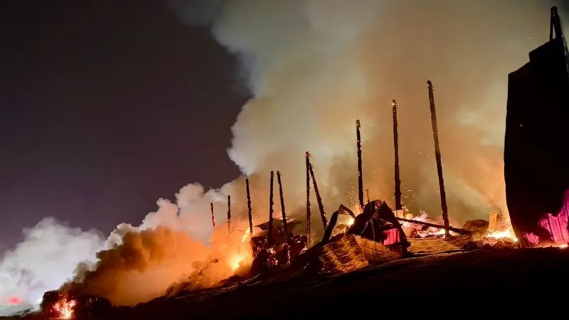 SEE IT: Barn destroyed after massive overnight fire in Montgomery County