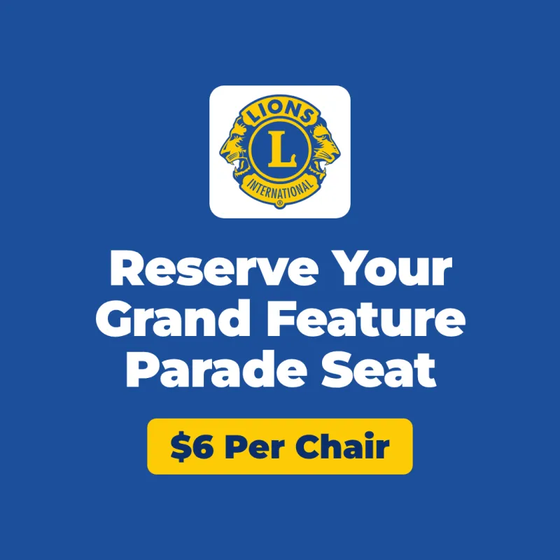 Reserve Your Grand Feature Parade Seat with the Oakland-Mt. Lake Park Lions Club