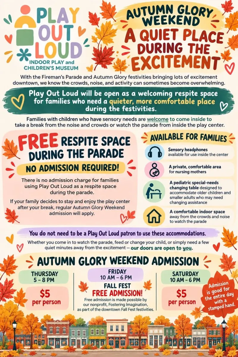 Play Out Loud Opens a Free Quiet Space for Families During the Firemen's Parade