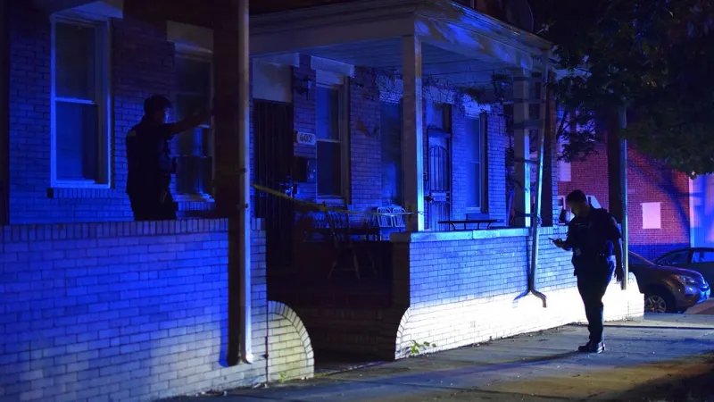 Police set up crime scene at southeast Baltimore home