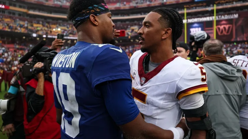 Jayden Daniels and Commanders settle for 27-27 tie with Giants after botching final play